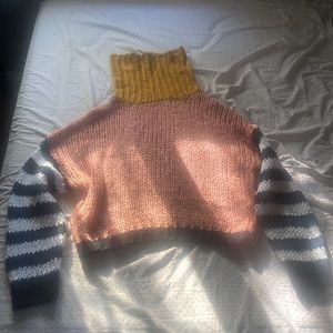 Drop shoulder Turtleneck sweater